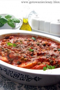 Włoska zapiekanka z kurczka z pomidorami i mascarpone